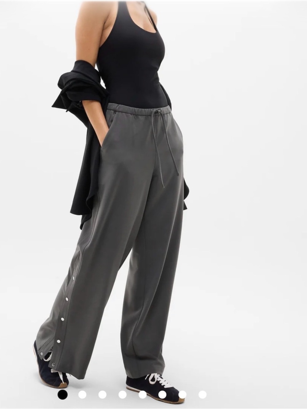 Athleta Charcoal Snap-Button Joggers